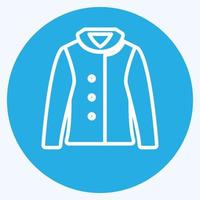 Warm Jacket Icon in trendy blue eyes style isolated on soft blue background vector