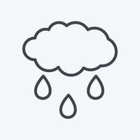 icono de nube de lluvia en estilo de línea de moda aislado sobre fondo azul suave vector
