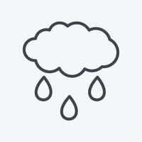 Rain Cloud Icon in trendy line style isolated on soft blue background vector
