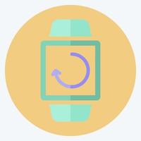 Watch Sync Icon in trendy flat style isolated on soft blue background vector