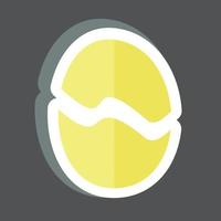 Egg Sticker in trendy isolated on black background vector