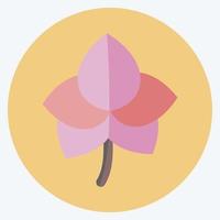 icono de orquídea en estilo plano de moda aislado sobre fondo azul suave vector