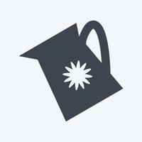 Watering Plants Icon in trendy glyph style isolated on soft blue background vector