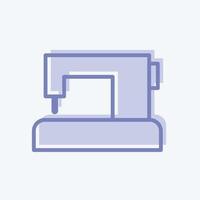 Sewing Machine Icon in trendy two tone style isolated on soft blue background vector