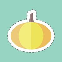 Pumpkin I Sticker in trendy line cut isolated on blue background vector