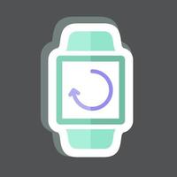 Watch Sync Sticker in trendy isolated on black background vector