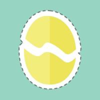 Egg Tailor Sticker in trendy line cut isolated on blue background vector