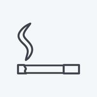 Lit Cigarette Icon in trendy line style isolated on soft blue background vector