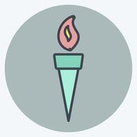 Torch Icon in trendy color mate style vector