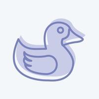 icono de patito en el moderno estilo de dos tonos aislado sobre fondo azul suave vector