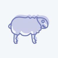 Sheep Icon in trendy two tone style isolated on soft blue background vector