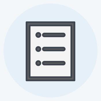 Menu Icon in trendy color mate style isolated on soft blue background vector