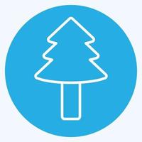 Tree II Icon in trendy blue eyes style isolated on soft blue background vector