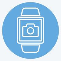 Camera App Icon in trendy blue eyes style isolated on soft blue background vector