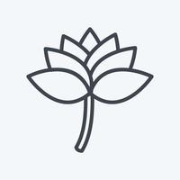 Lotus Icon in trendy line style isolated on soft blue background vector