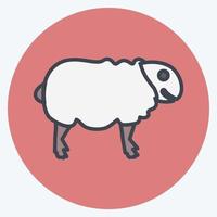 Sheep Icon in trendy color mate style isolated on soft blue background vector