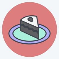 Cream Cake Icon in trendy color mate style isolated on soft blue background vector