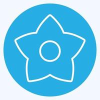 Flower Icon in trendy blue eyes style isolated on soft blue background vector