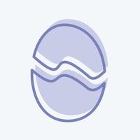 icono de huevo en estilo moderno de dos tonos aislado sobre fondo azul suave vector