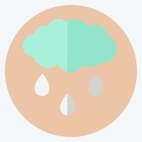 icono de nube de lluvia en estilo moderno y plano aislado sobre fondo azul suave vector