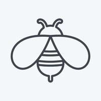 Bee Icon in trendy line style isolated on soft blue background vector