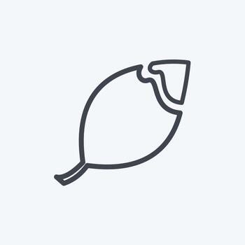 Broken Leaf Icon in trendy line style isolated on soft blue background vector