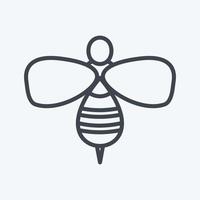 Honey Bee Icon in trendy line style isolated on soft blue background vector