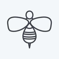 icono de abeja de miel en estilo de línea de moda aislado sobre fondo azul suave vector