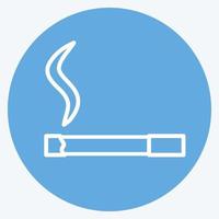 Lit Cigarette Icon in trendy blue eyes style isolated on soft blue background vector