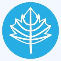 Leaf II Icon in trendy blue eyes style isolated on soft blue background vector