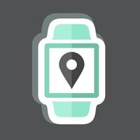 Location App Sticker in trendy isolated on black background vector