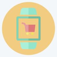 Shopping App Icon in trendy flat style isolated on soft blue background vector