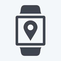 Location App Icon in trendy glyph style isolated on soft blue background vector