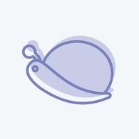 Snail Icon in trendy two tone style isolated on soft blue background vector