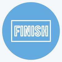 Finish Icon in trendy blue eyes style vector