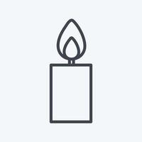 Lit Candle Icon in trendy line style isolated on soft blue background vector