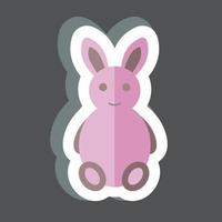 Bunny Sticker in trendy isolated on black background vector