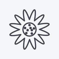 Daisy Icon in trendy line style isolated on soft blue background vector