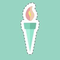 Torch Sticker in trendy line cut vector