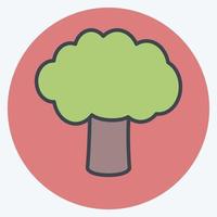 Tree I Icon in trendy color mate style isolated on soft blue background vector