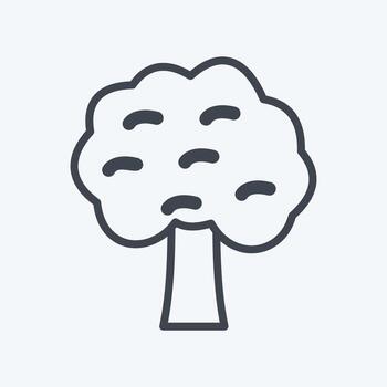 icono de árbol en estilo de línea de moda aislado sobre fondo azul suave vector