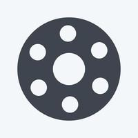 Bobbin Icon in trendy glyph style isolated on soft blue background vector