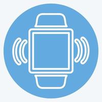 Vibration Icon in trendy blue eyes style isolated on soft blue background vector