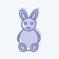 Bunny Icon in trendy two tone style isolated on soft blue background vector