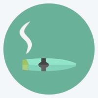 Lit Cigar Icon in trendy flat style isolated on soft blue background vector