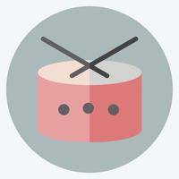 icono de tambores estilo plano vector