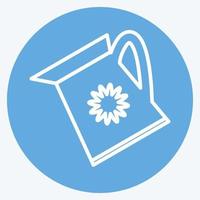Watering Plants Icon in trendy blue eyes style isolated on soft blue background vector