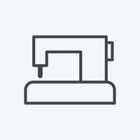 Sewing Machine Icon in trendy line style isolated on soft blue background vector