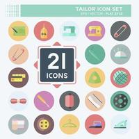 Tailor Icon Set Icon in trendy flat style isolated on soft blue background vector