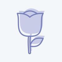 Rose Icon in trendy two tone style isolated on soft blue background vector